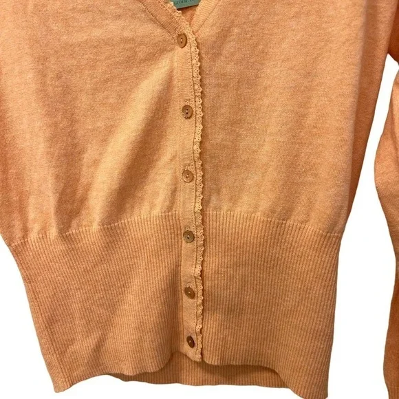 KING Louie $85 Cotton Cardi V Cocoon Creampuff Orange Cardigan Size Small NWT - Picture 7 of 8